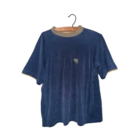 Endura Mens T Shirt Pullover Short Sleeve Crew Neck Zip‎ Pocket Navy Blue Size 3 - Picture 1 of 4